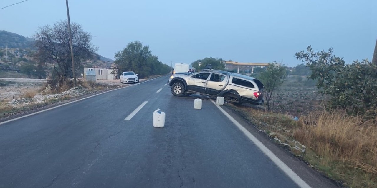 Kayganlaşan yol kazaya neden oldu
