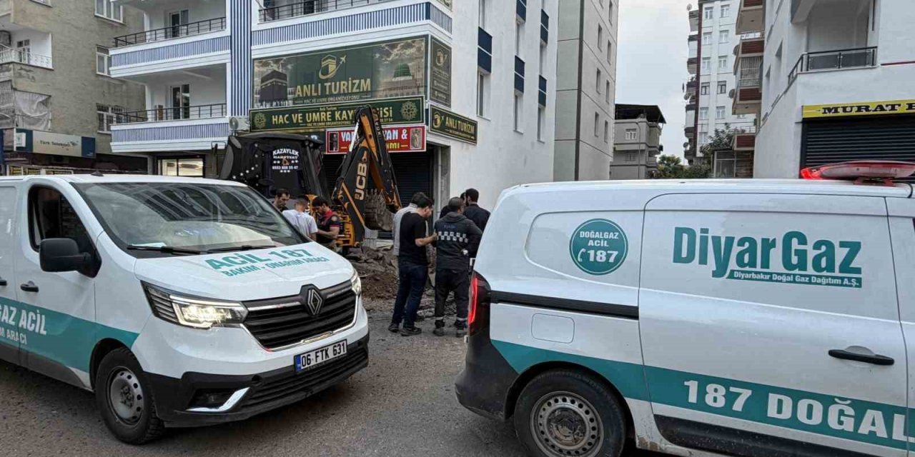 Diyarbakır’da çalışma esnasında doğal gaz borusu çatladı