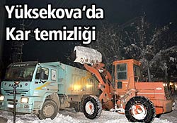 Yüksekova'da belediye ve karayolları karla mücadele ekipleri kar temizliği başlattı