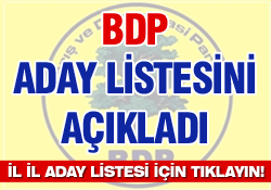 BDP'nin il il aday listesi