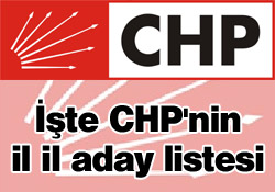 CHP'nin il il aday listesi