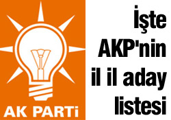 AKP'nin il il aday listesi