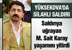 Yüksekova'da Mehmet Sait Karay adlı vatandaş silahlı saldırıya uğradı