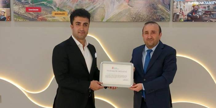 Hakkari'nin vergi rekortmeni Ölmez Madencilik'e teşekkür belgesi
