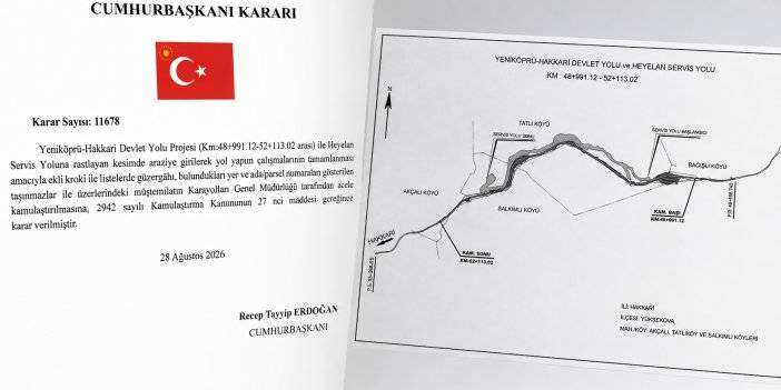 Hakkari yolu için acele kamulaştırma kararı