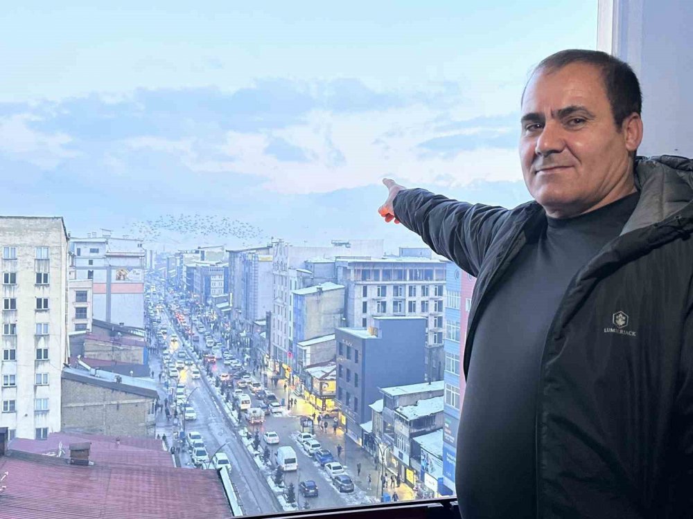 Yüksekova'da sığırcık kuşlardan görsel şölen