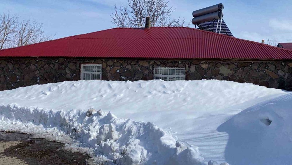 Günlerdir etkili olan kar, tek katlı evleri kara gömdü