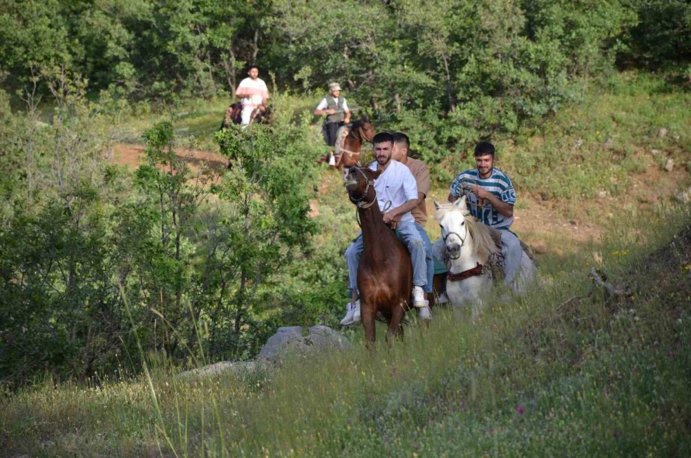 Beytüşşebap’ta vatandaşlar atlarla trekking yaptı