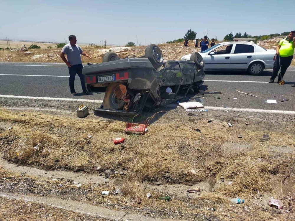 Ergani yolunda kontrolden çıkan otomobil takla attı: 1 yaralı