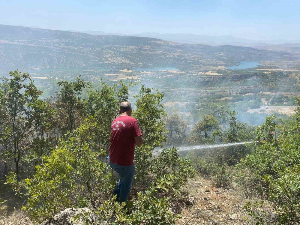 Tunceli’de 3 ayrı bölgede çıkan yangınlardan 2’si söndürüldü, 1’ine müdahale devam ediyor