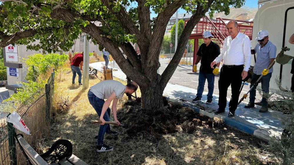 Hakkari’deki parklarda temizlik çalışması devam ediyor