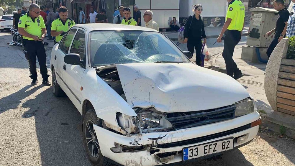 Adıyaman'da bir motosiklet sürücüsü metrelerce havaya uçtu