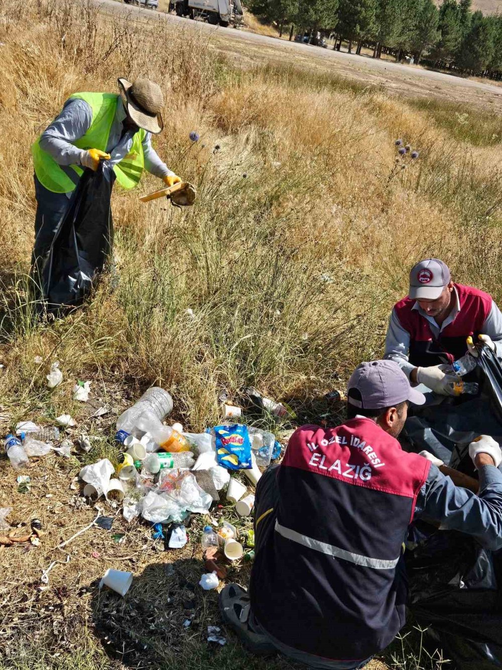 Hazar gölü çevresinde piknikçilerin bıraktığı 12 ton çöp toplandı