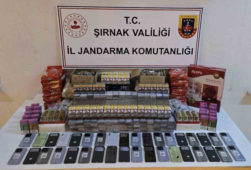 Şırnak’ta jandarma 12 araçta gümrük kaçağı malzeme ele geçirdi