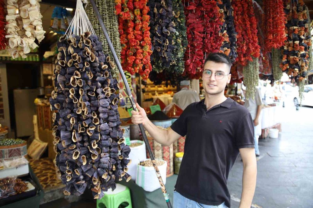 Gaziantep'te patlıcan, kabak ve biber kurutmalıkları görsel şölen sunuyor