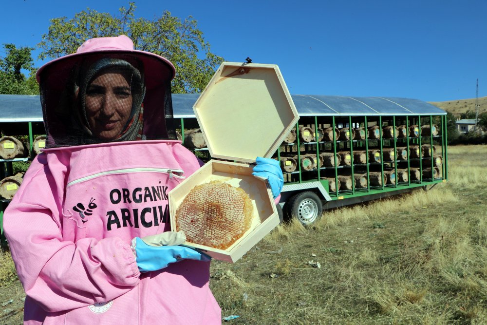 Van'da 'Pembe maskeli kadınlar' bal hasadına başladı