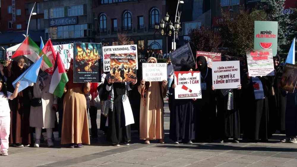 Erzurum'da sağlık çalışanlarının İsrail’i protestoları 45’nci haftada devam etti