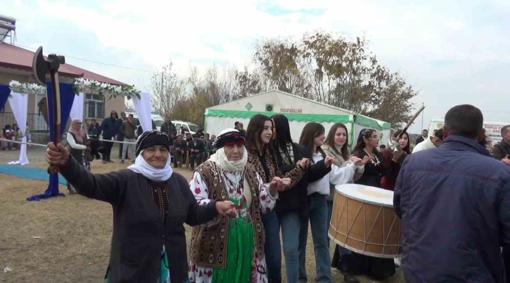 Halay başını kimseye kaptırmayan teyzeden baltalı önlem