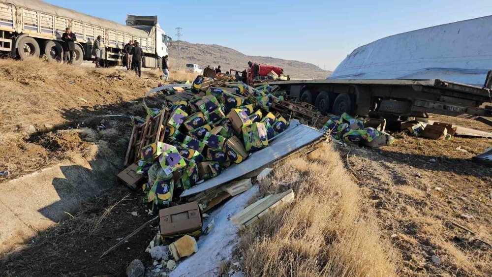 Bitlis’te devrilen tırın sürücüsü yarandı