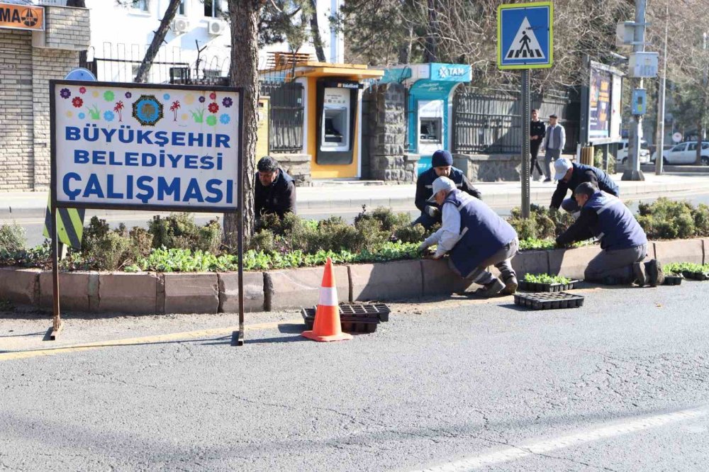 Diyarbakır’da çiçeklendirme çalışmaları sürüyor