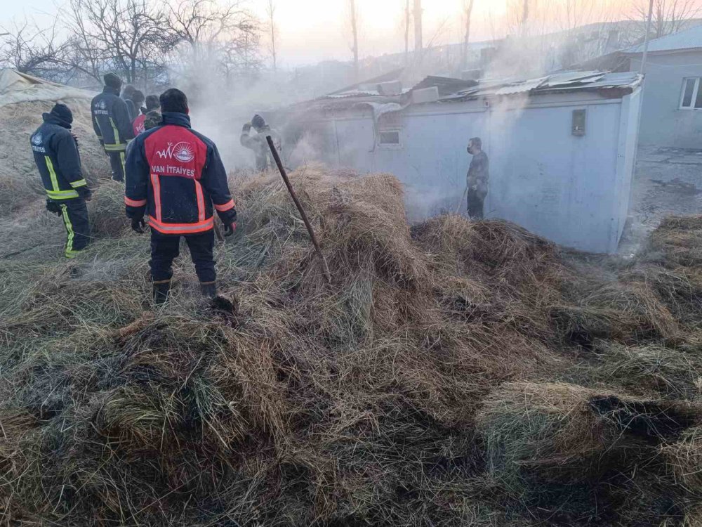 Van'da ot yangını evlere sıçramadan söndürüldü