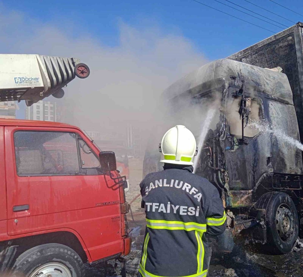 Urfa'da alev alan tır küle döndü