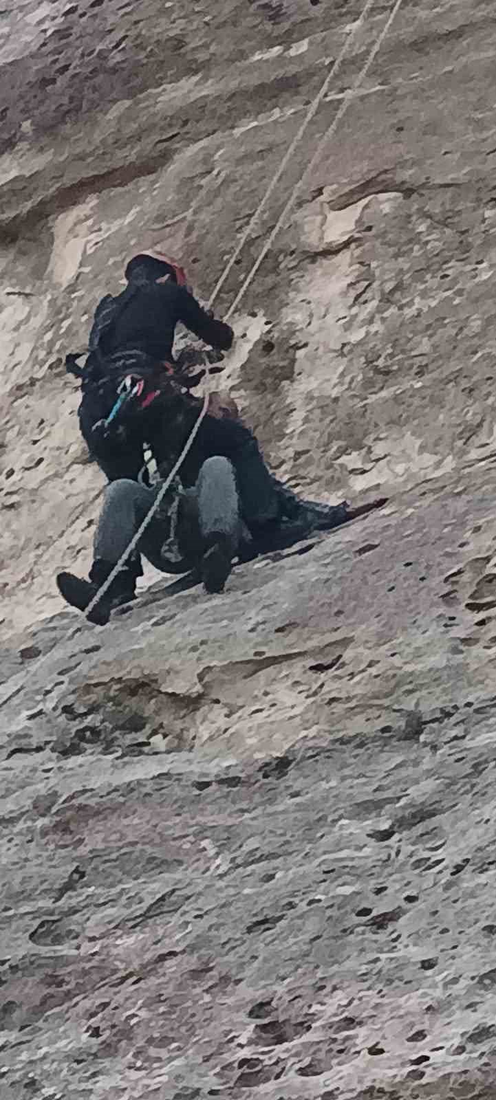 Siirt'te kayalıklarda mahsur kalan çoban 3 saatlik çalışmayla kurtarıldı