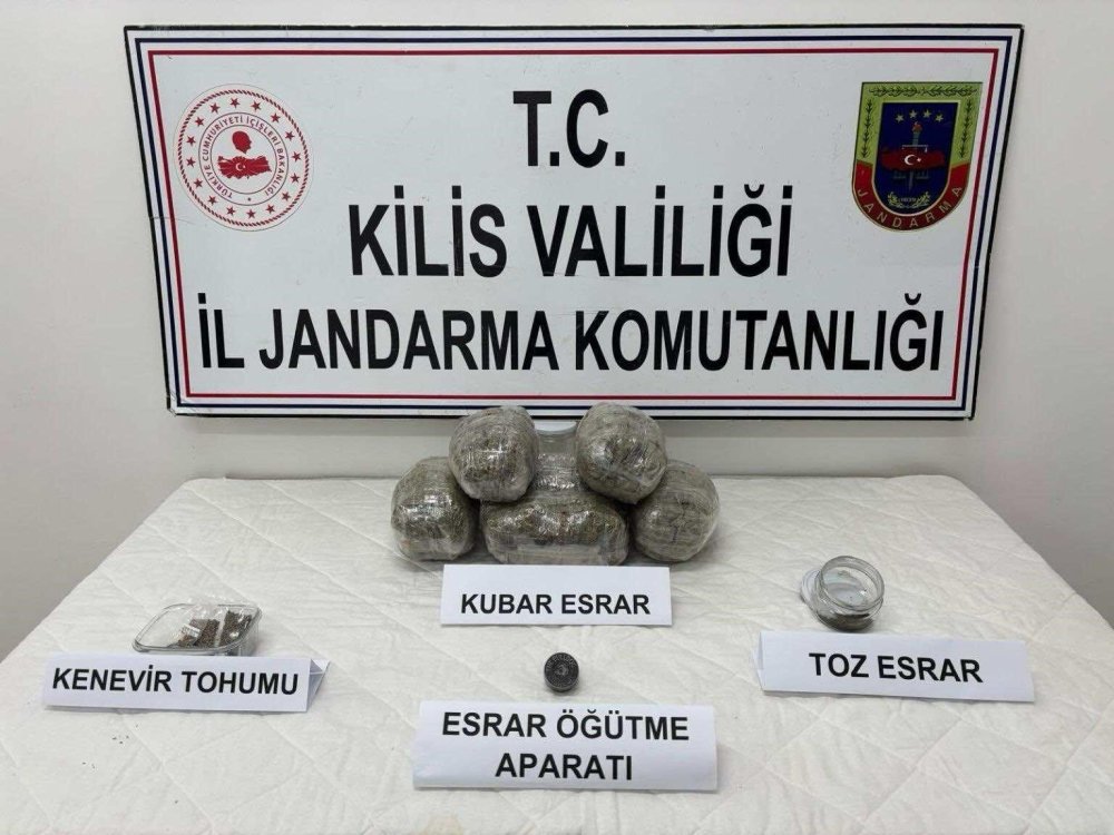 Kilis’te 3 kilogram kubar esrar ele geçirildi: 1 kişi tutuklandı
