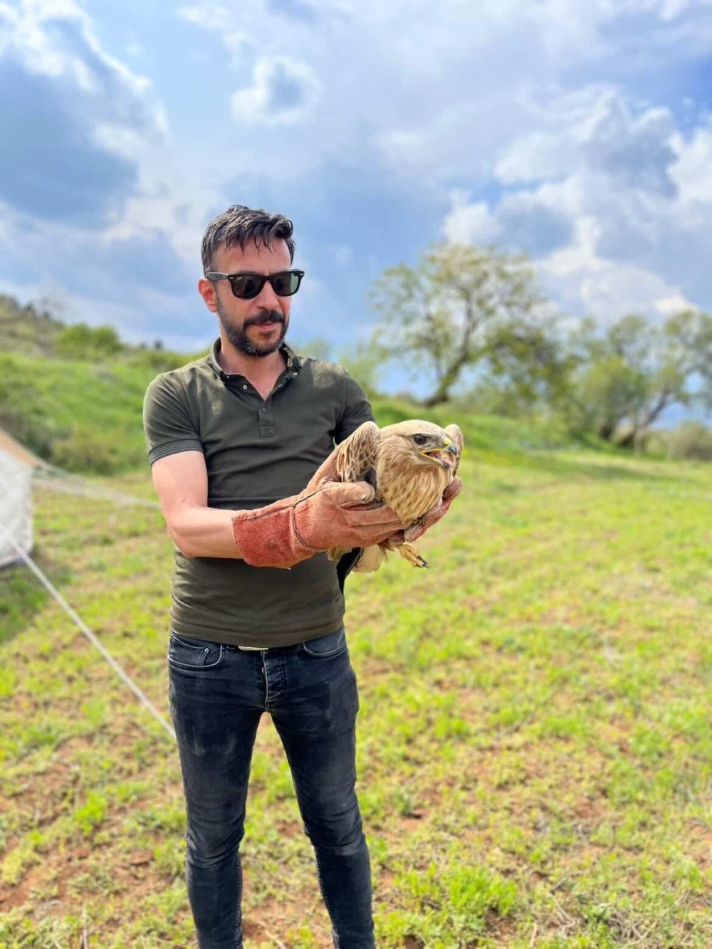 Elazığ’da yaralı bulunan şahin ekiplere teslim edildi