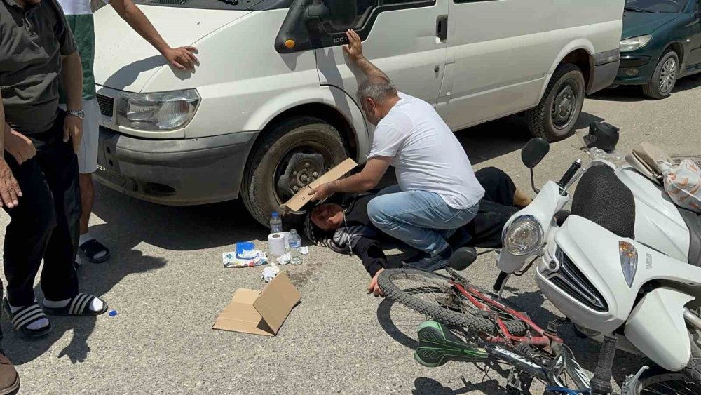 Bisiklet ile motosiklet çarpıştı: 1 kişi yaralandı