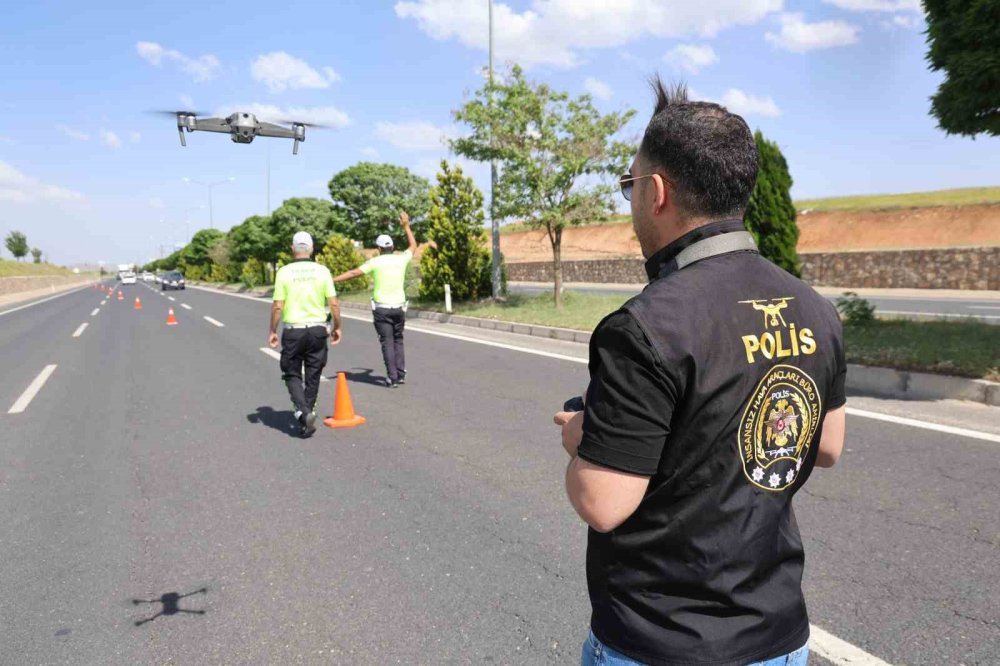 Bayram öncesi dron destekli trafik denetimi
