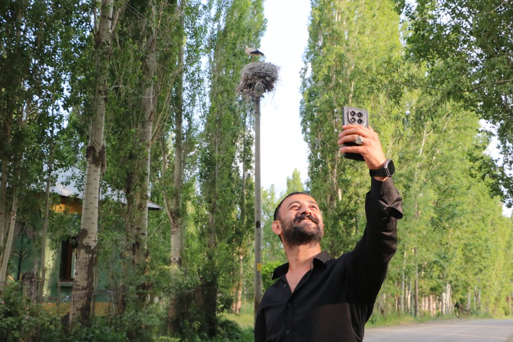 Köprücük köyünde leylekler 22 yıldır aynı yuvada