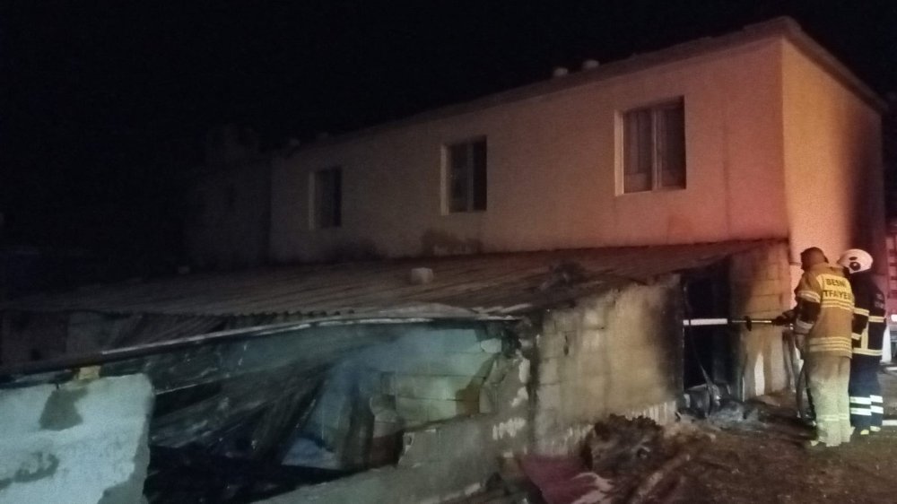 Gölbaşı’nda ahır yangını korkuttu