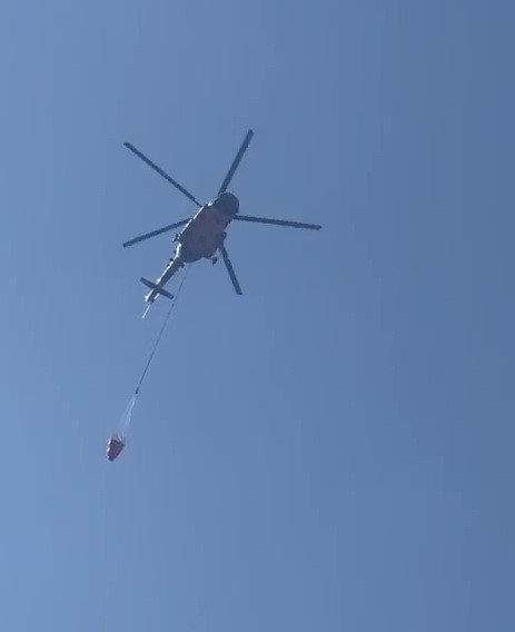 Havadan ve karadan müdahale edilen orman yangını söndürüldü