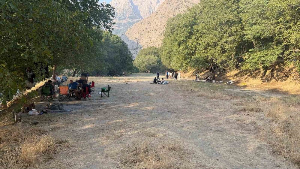 Yüksekova’da sıcakta bunalanlar Avaşin Deresi’nde serinliyor