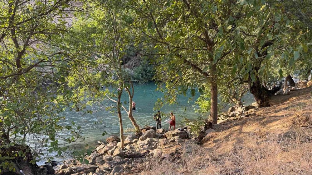 Yüksekova’da sıcakta bunalanlar Avaşin Deresi’nde serinliyor