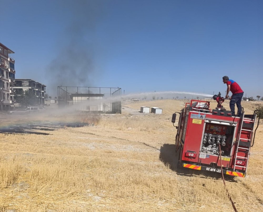 Besni'de korkutan anız yangını söndürüldü