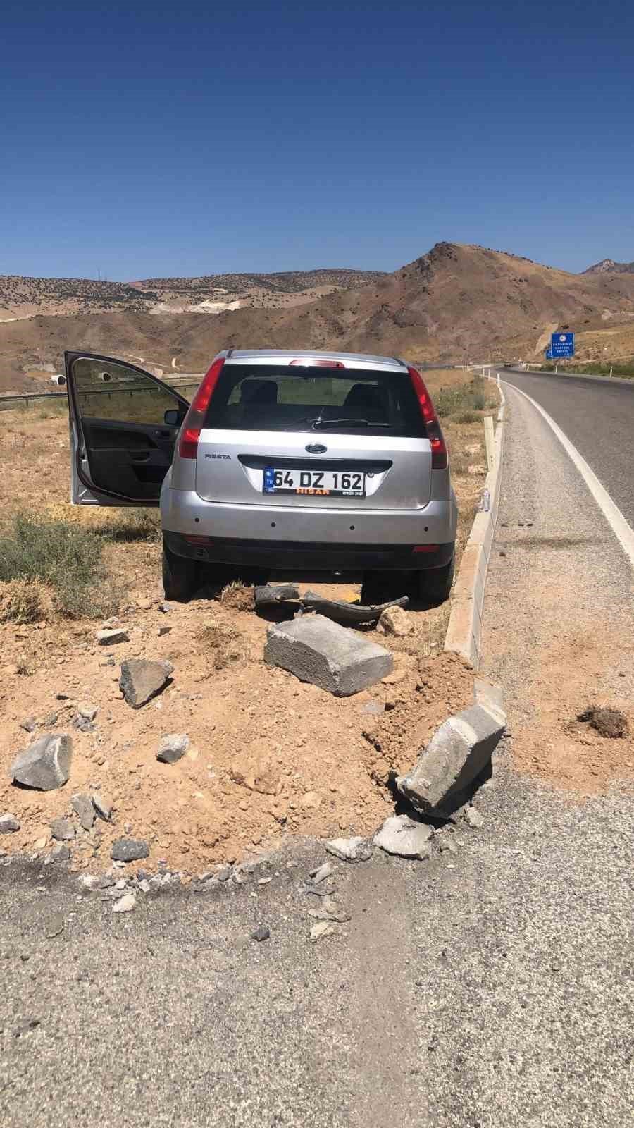 Malatya yolunda kontrolden çıkan otomobil orta refüje çıktı: 1 yaralı