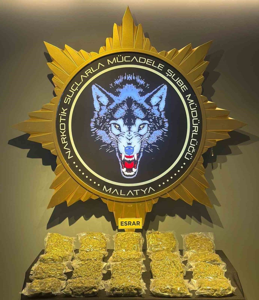 Malatya’da 12 kilo 800 gram esrar yakalandı