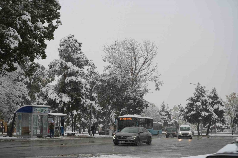 Erzurum güne kar ile uyandı