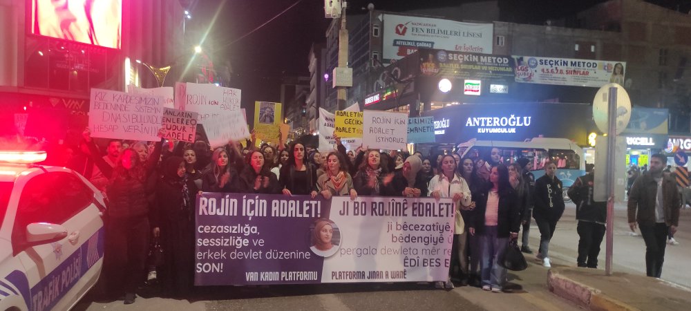 Van'da kadınlar Rojin için yürüdü