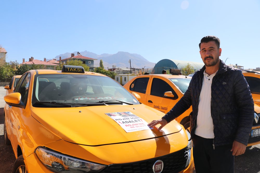 Van'da taksicilerden Rojin için kornalı eylem