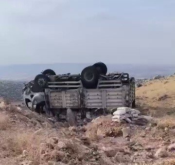 Kahta'da kamyonet takla atarak ters döndü: 5 Yaralı