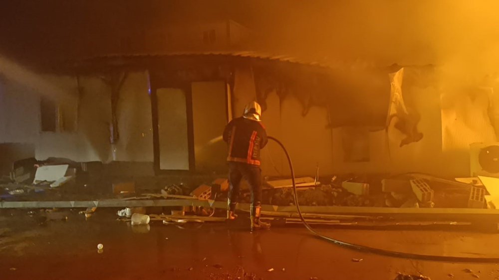 Malatya Battalgazi'de şantiyede yangın