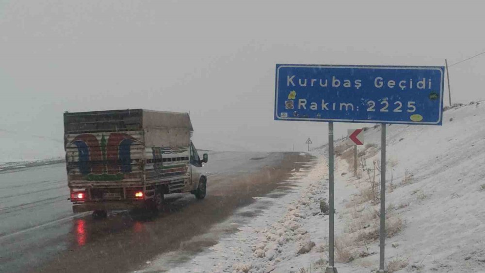 Van’da Kurubaş Geçidi’nde yoğun kar yağışı ve sis etkili oldu