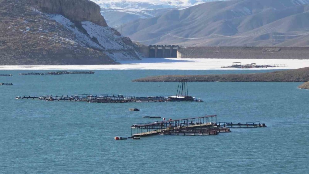 Zernek Barajı’nın buzları çözülmeye başladı