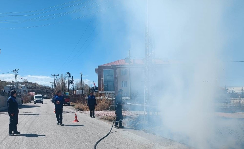 Van Edremit'te anız yangını