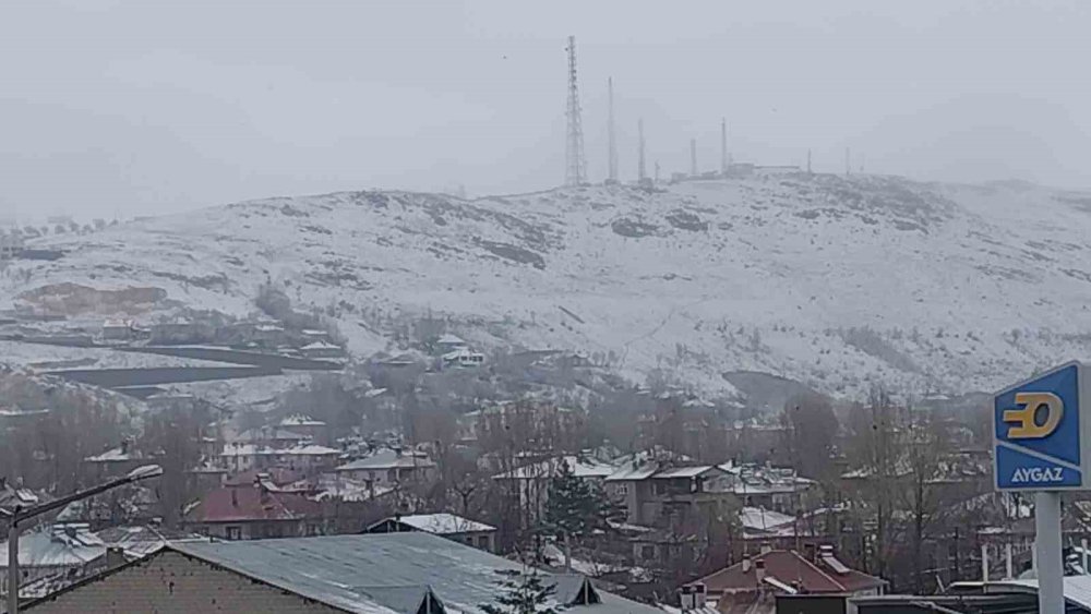Erciş'te nisan ayında her yer beyaza büründü