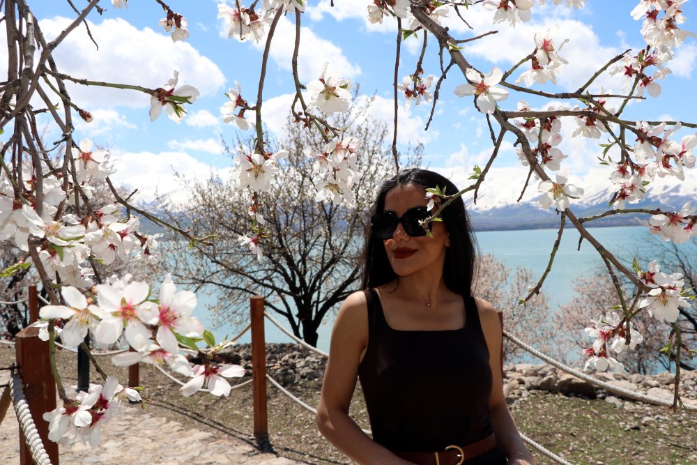 Badem ağaçlarının çiçekleriyle güzelleşen Akdamar Adası'nda ziyaretçi yoğunluğu