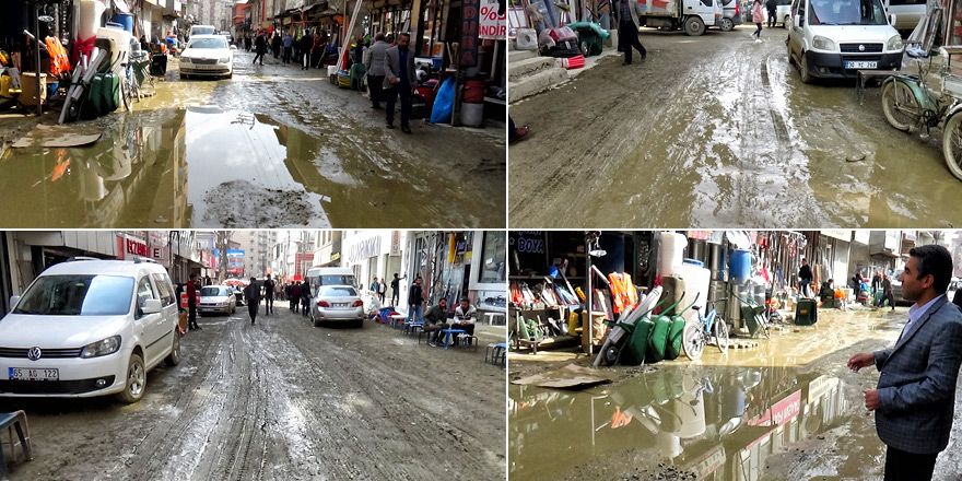 Yüksekovalılar'dan çamurlu yollara tepki - VİDEO